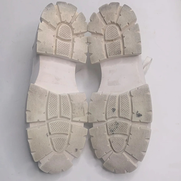 Steve Madden Michigan Leather Chunky Platform Sneaker White S-021 Sz 10 - Picture 8 of 9